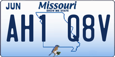 MO license plate AH1Q8V