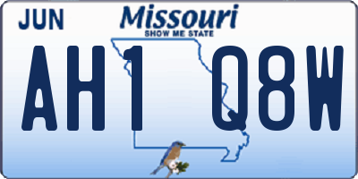 MO license plate AH1Q8W