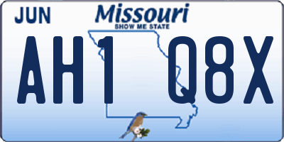 MO license plate AH1Q8X