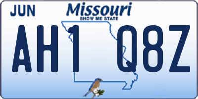 MO license plate AH1Q8Z