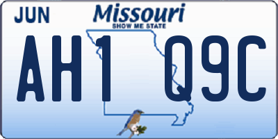 MO license plate AH1Q9C