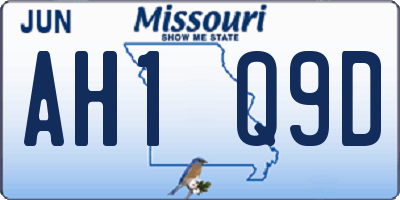 MO license plate AH1Q9D