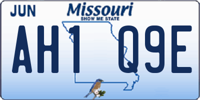 MO license plate AH1Q9E