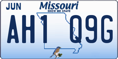 MO license plate AH1Q9G