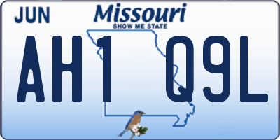 MO license plate AH1Q9L