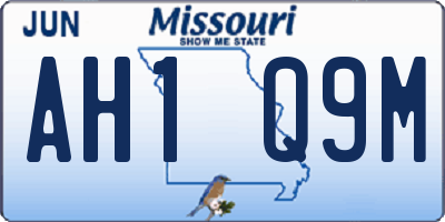 MO license plate AH1Q9M