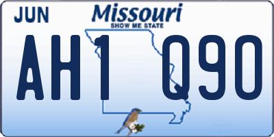 MO license plate AH1Q9O