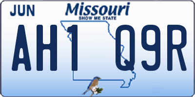 MO license plate AH1Q9R