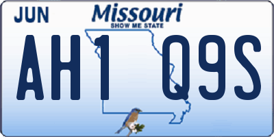 MO license plate AH1Q9S