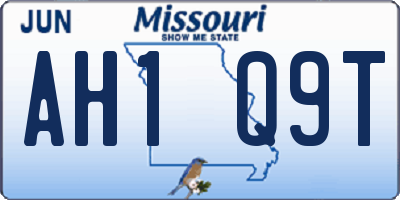 MO license plate AH1Q9T