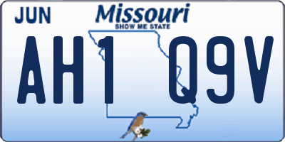 MO license plate AH1Q9V