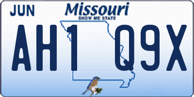 MO license plate AH1Q9X