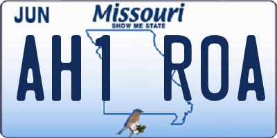 MO license plate AH1R0A