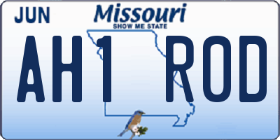 MO license plate AH1R0D