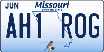 MO license plate AH1R0G