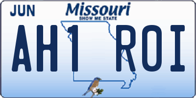 MO license plate AH1R0I