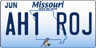 MO license plate AH1R0J