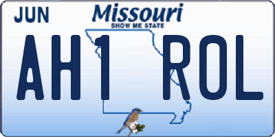 MO license plate AH1R0L