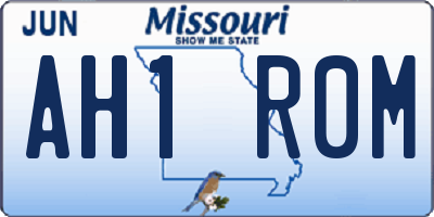 MO license plate AH1R0M