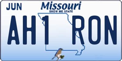 MO license plate AH1R0N