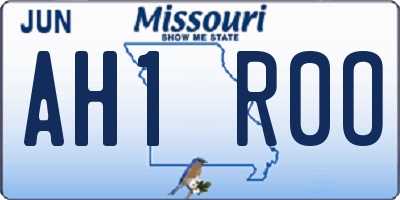 MO license plate AH1R0O