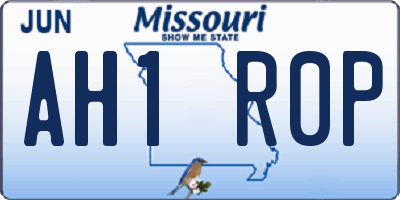 MO license plate AH1R0P