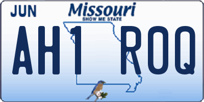 MO license plate AH1R0Q