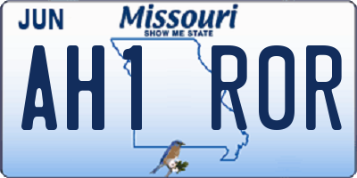 MO license plate AH1R0R