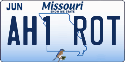 MO license plate AH1R0T