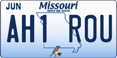 MO license plate AH1R0U