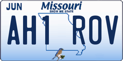 MO license plate AH1R0V