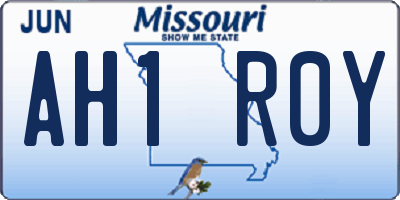 MO license plate AH1R0Y