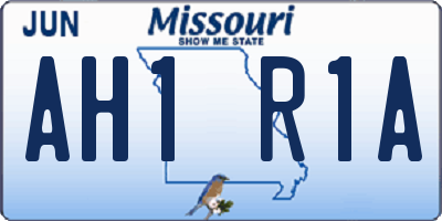 MO license plate AH1R1A