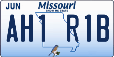 MO license plate AH1R1B