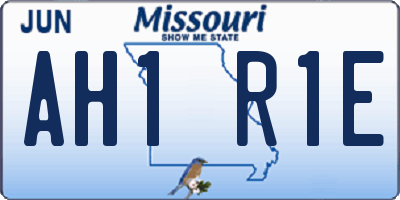 MO license plate AH1R1E