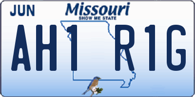 MO license plate AH1R1G