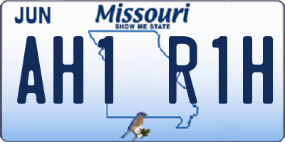 MO license plate AH1R1H