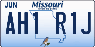 MO license plate AH1R1J