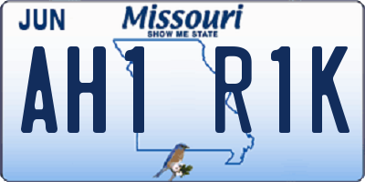 MO license plate AH1R1K