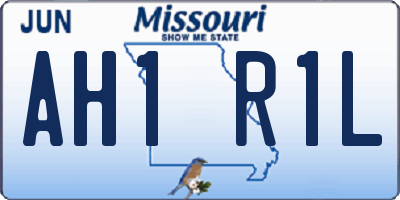 MO license plate AH1R1L