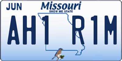 MO license plate AH1R1M