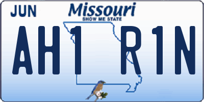 MO license plate AH1R1N