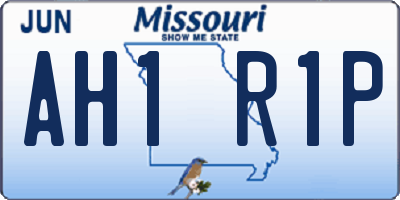 MO license plate AH1R1P