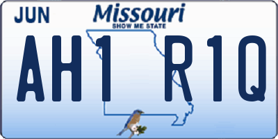 MO license plate AH1R1Q