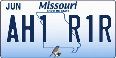 MO license plate AH1R1R