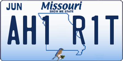 MO license plate AH1R1T