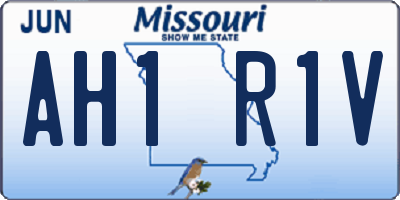 MO license plate AH1R1V