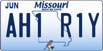 MO license plate AH1R1Y