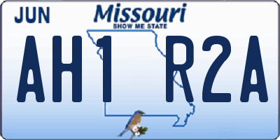 MO license plate AH1R2A