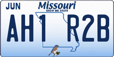 MO license plate AH1R2B